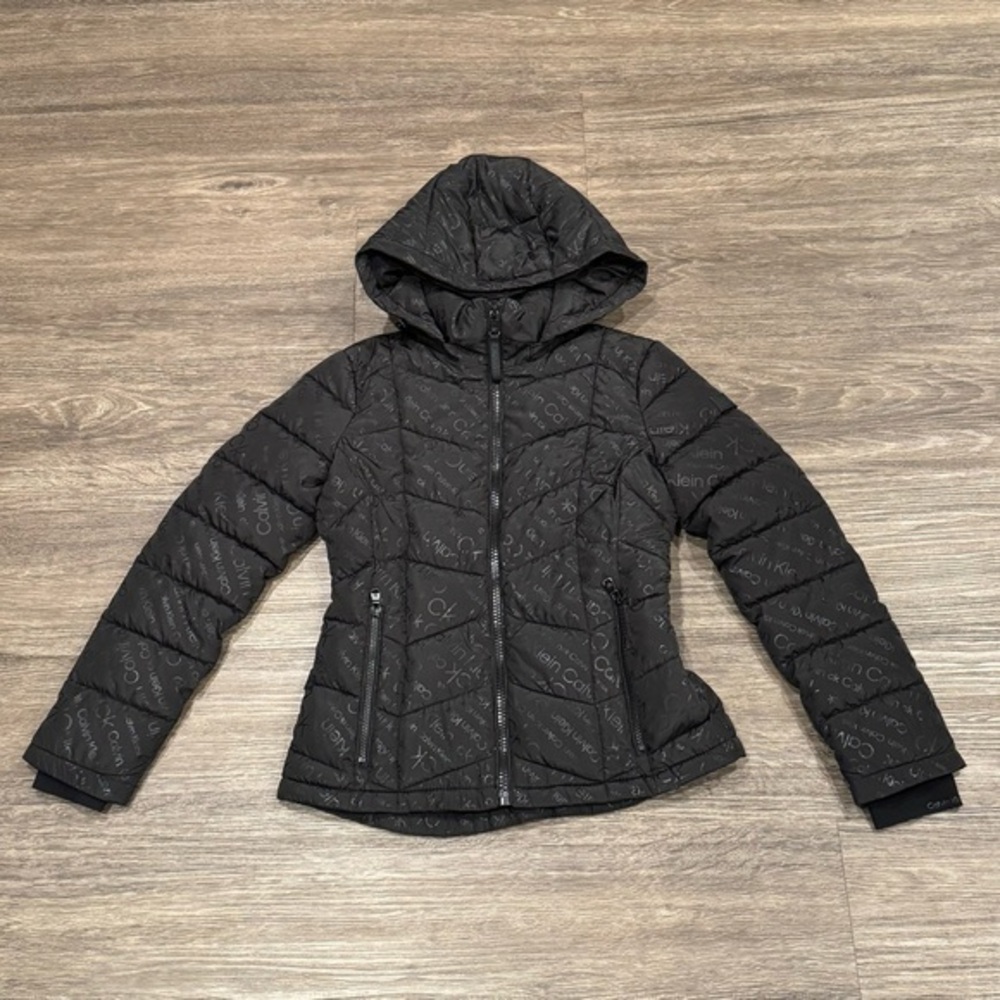 Calvin Klein Women's Black Hooded Jacket sz Sm